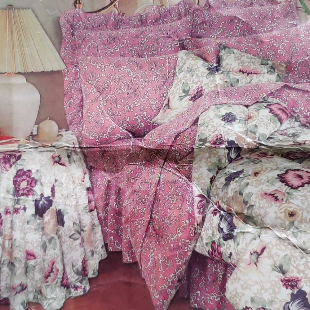 Sussex Burgundy Twin Size Bedskirt and Sham